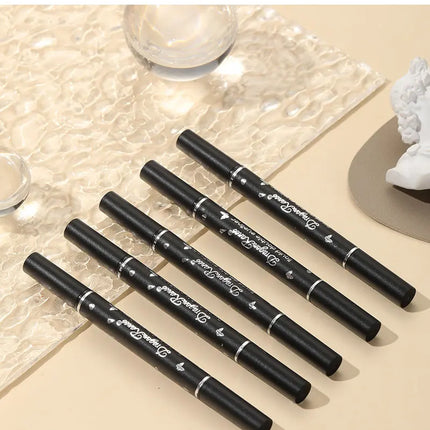 Dragon Ranee 5PCS Waterproof Eyeliner Stamp Pen Set Black Liquid Star Quick Dry Double Headed Eye Liner Makeup Cosmetics