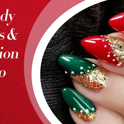 BORN PRETTY 6 Bottles Christmas Carnival Nail Polish Set 6ml Red Green Glitter Natural Air Dry Nail Art Varnish DIY Manicure