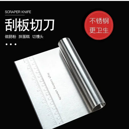 Stainless Steel Pastry Spatulas Cutter With Scale Pizza Dough Scraper Fondant Cake Decoration Tools Baking Kitchen Accessories
