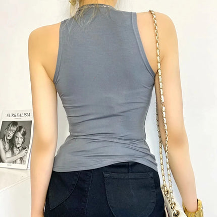 Sexy Crop Tops Black Halter Tank Top Women Summer Camis Turtleneck Camisole Fashion Casual Tube Female Sleeveless Cropped Vest