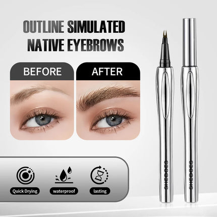 1PC fine pointed eyebrow pencil, smooth and easy to control, durable, waterproof and sweat proof, non fading