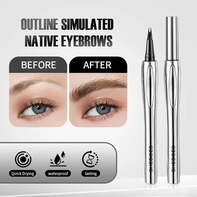 1PC fine pointed eyebrow pencil, smooth and easy to control, long-lasting, waterproof and sweat-proof, non-fading