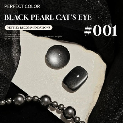 1pcs 12ML Winter 2026 New Black Glass Bead Pearl Cat's Eye Gel Nail Polish Hot Selling Black Nails Salon Use Nail Stuff