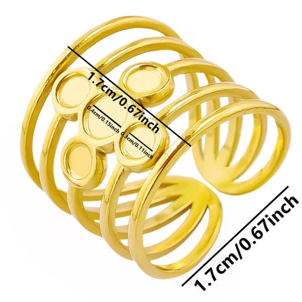 6pcs/lot Gold Plated Stainless Steel Base Rings Settings DIY Blank Knuckle Rings for Women Jewelry Charms Never Fade Wholesale
