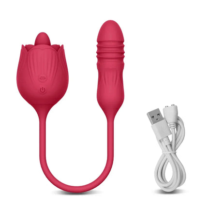 Rose Sex Toy for Women Sucking Vibrator G Spot Clitoris Stimulator Thrusting Vagina Nipple Sucker Vibrating Goods for Adults
