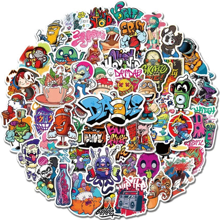 10/25/50pcs Street Graffiti Art Stickers for Skateboard Skate Car Motorcycle Luggage Water Bottle Notebook Laptop Phone Computer