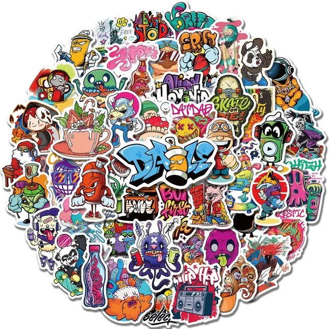 10/25/50pcs Street Graffiti Art Stickers for Skateboard Skate Car Motorcycle Luggage Water Bottle Notebook Laptop Phone Computer