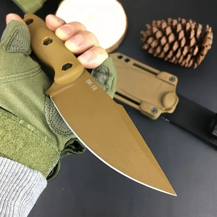 BK18 D2 Blade Nylon Fibreglass Handle Fixed Blade Knife High Hardness Outdoor Straight Portable Multi-purpose Camping Knives