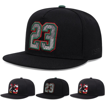 2025 Fashion Creative New Baseball Hat 23 Embroidered Street Personalized New Outdoor Leisure Sunshade Hat Unisex Flat Edge Hat