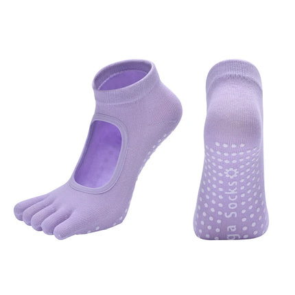 Women Five Toes Backless Yoga Socks Cotton Anti-Slip Indoor Fitness   Pilates Socks Ladies Ballet Dance Sports Socks Slipper