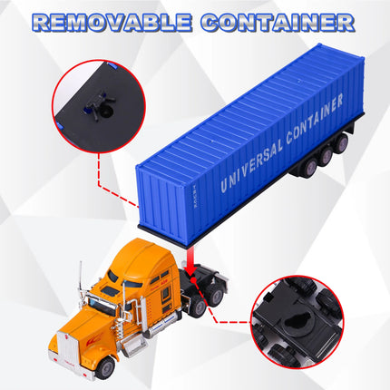 AIUAZA toy truck, detachable cargo container model, children's toy truck model, alloy truck, packaged in a festive gift box.