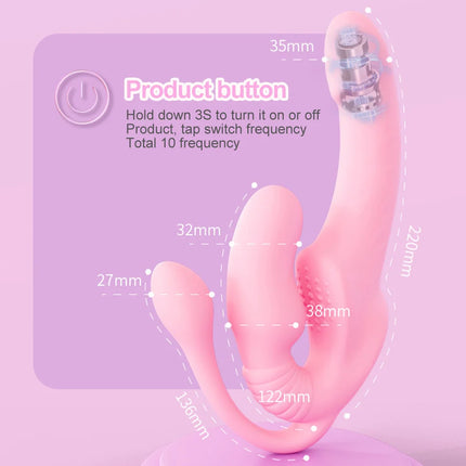 Strapless Strap-on Dildo Vibrator Anal Plug for Couples Lesbian Wireless Remote Control G Spot Double-heads Vibrator Sex Toys