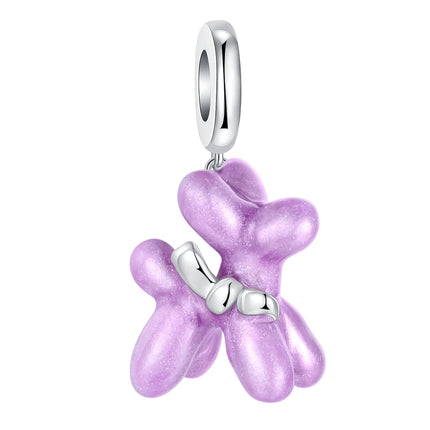 925 Sterling Silver Classic Purple Heart Shape Dragon Pegasus Butterfly Charms Beads Fit 3mm Original Bracelet DIY Jewelry Gift