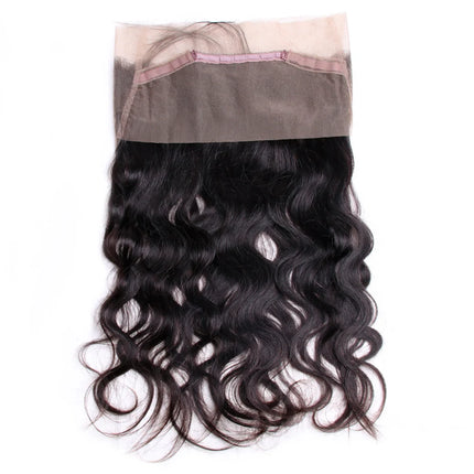 360 Lace Frontal Only Brazilian Body Wave Human Hair Straight Pre-plucked Transparent Lace Closure Only Natural Color Remy Hair