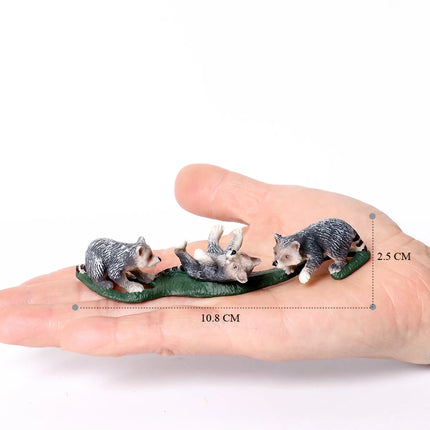 Realistic Forest Wild Animal Capybara Beaver Badger Wolverine Raccoon Meerkat Badger Model Figure Collector Toys for Kids