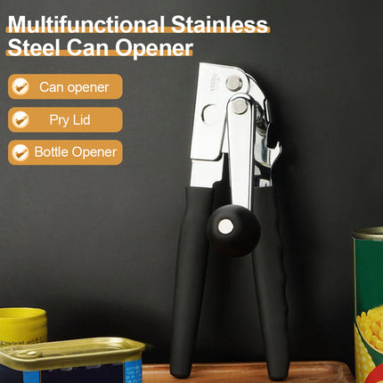 Stainless Steel Manual Tin Can Opener Cutter W/ Magnet Can Opener Heavy Duty Hand Can Opener for Kitchen Professional Tool