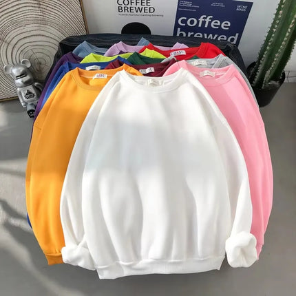 2026 Winter Womens Solid Hoodies Basic Warm Fleece Sweatshirt Soft Breathable O-Neck Pullover Casual Female Clothes