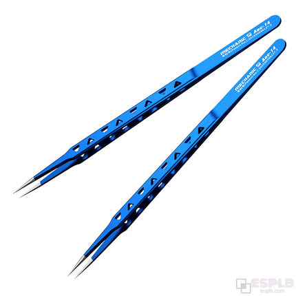Mechanic 160mm High Precision Non-Magnetic Stainless Steel Tweezers 0.25mm Thin Tip of 0.008mm Flying Line for Industrial Repair