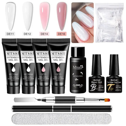 MTSSII 20m Extension Nail Gel Set Manicure Set Finger Quick Buliding Extension Gel Nail Polish Kit Soak Off UV Gel LED Nail Art