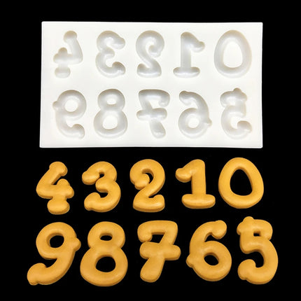 "0-9" Number Silicone Sugarcraft Mold Cupcake Chocolate Baking Mold Fondant Cake Decorating Tools
