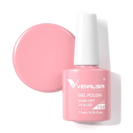 Venalisa 7.5ml Gel Nail Polish, White Cap, Glass Formula, No Wipe Top Coat, UV LED Soak-Off Glitter Color Nail Lacquer