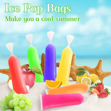 100pcs Disposable Ice Pop Bags Crushed Ice Packing Bags for Homemade Ice Cream Freezer Pop Holders Popsicle Pouches