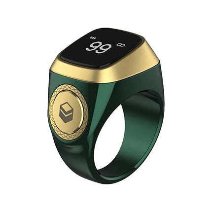 2025 Qibla Smart Zikr Ring Praise Tasbih Tally Electronic Digital Counter for Muslims Prayer Time Vibration Reminder Waterproof