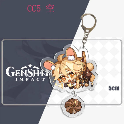 Genshin Impact Keychain Pendant ZhongLi Klee Raiden Shogun Xiao Wendi LingHua Car keyring Women Bag Charms Anime Game key chains