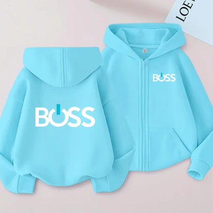 Kids Zipper Cardigan Clothes Sweatshirt for 3-12 Years Boys Girls Print Long Sleeve Top Hoodie Casual Fashion Lovely Coat
