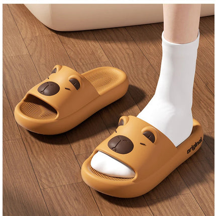 Capybara Cute Cartoon Slippers Sweet Indoor Outdoor Antislip Slides Thick Soft EVA Soles Kawaii Shoes