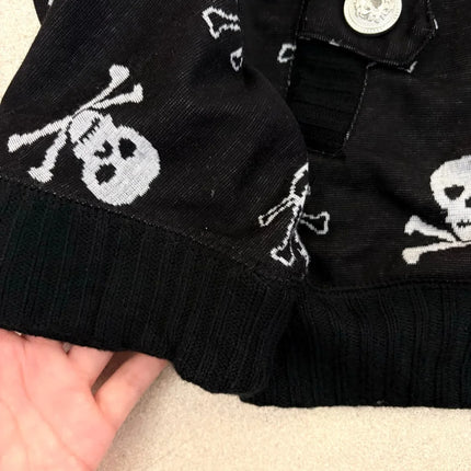 Gothic Skull All Over Print Hoodie Y2K Womens Clothing Japanese Style Casual Gothic Graphic Oversized Zipper Sweatshirt Tops