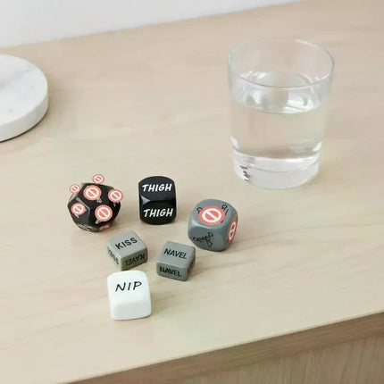 Pack of 6 Sensual Couples Activity Dice with Diverse Foreplay Positions Options and Carrying Bag