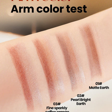 Three-Color Glitter Eyeshadow Stick Matte Long-Lasting Easy to Color Eye Makeup Stick for Effortless Look Enhancement