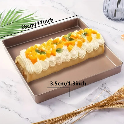 11-Inch - 28x28 Square Deepened Cake Roll Baking Tray Mold, Household Non-Stick Nougat Snowflake Pastry Kitchen Baking Mold