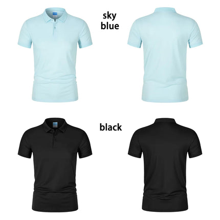 Men's POLO Shirt Solid Color Short Sleeved Top Spring Summer Team Workwear Customized Colors Choose From
