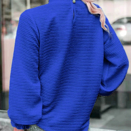 Elegant Autumn High Collar Patchwork Women Shirt Chic Blouse Long Sleeve Office Shirt Plain Casual Basic Regular Top Woman
