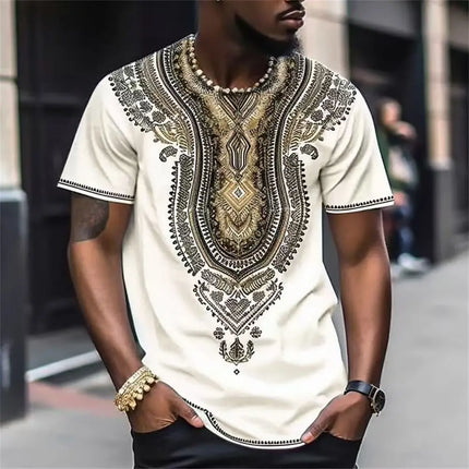 style Outdoor Street Men's Fashionable T-shirt 3D Printed Men's Fitness T-shirt Daily Casual Sports Short-sleeved Tops