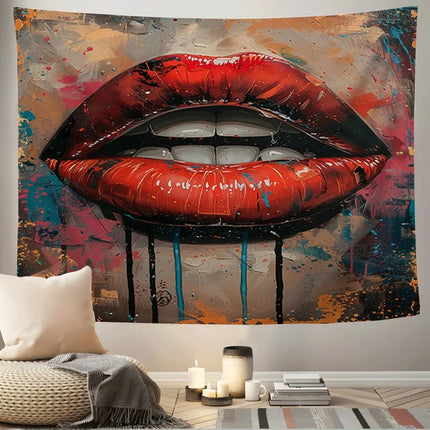 Lipstick decorating lip picture Digital printing polyester wall hanging tapestry decorative Living room bedrooms background gift