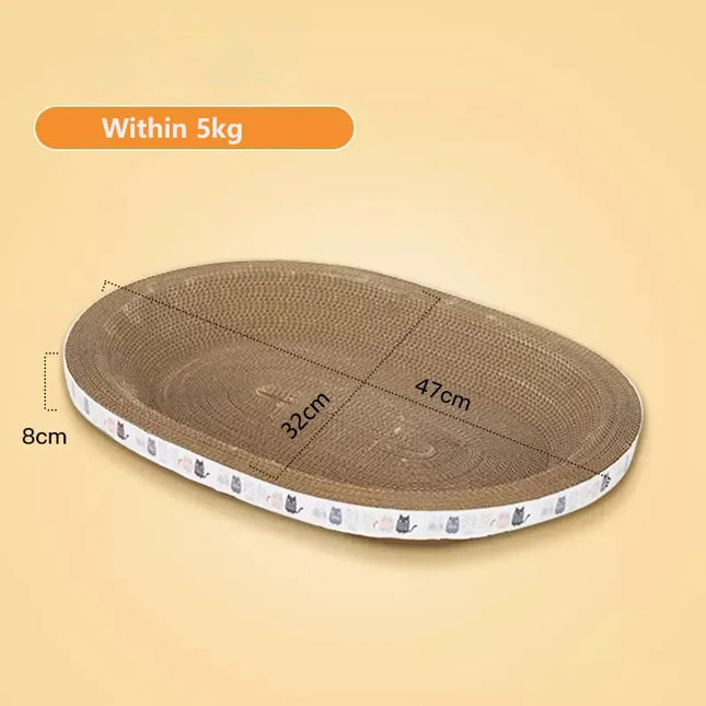 Corrugated Cat Scratching Post with Catnip, Wear-resistant and Scratch-resistant Cat Bed Scratcher, Sofa Protector for Cats Furniture