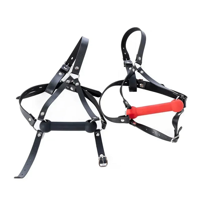 Leather Harness Strap Adult Game Erotic Bdsm Sex Toys for Couples Black Face Mask Gag Open Mouth Bondage Belt