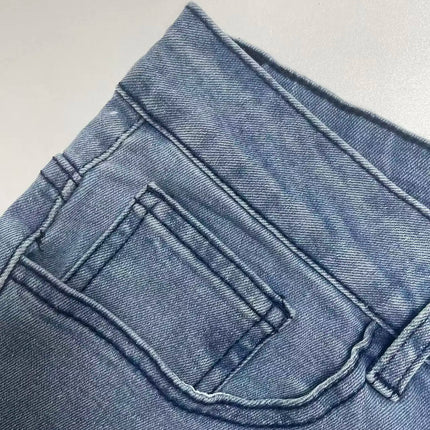 Men's Streetwear Slim Flared Jeans, Y2K Minimalist Washed Denim, Versatile Casual Pants for All Seasons.