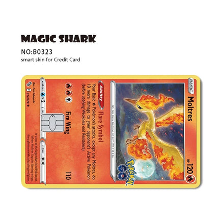 New Bulbasaur Pikachu Charmander Squirtle Mew Gengar Pokemons PTCG Film Skin Cover Sticker for Credit Debit Card