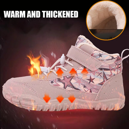 Waterproof Kids Barefoot Snow Boots 2025 New Wide Toe Winter Warm Fur Lined Shoes for Boys Girls Cold Weather Outdoor Sneakers