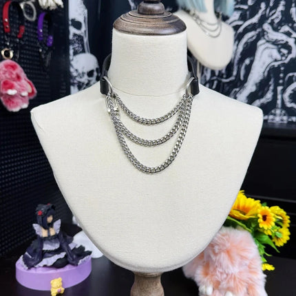 Genuine Leather Erotic Collar Punk Collar Choker Neckband Adult Couple SM Bondage Cosplay Luxury Necklace Personality Sex Toys