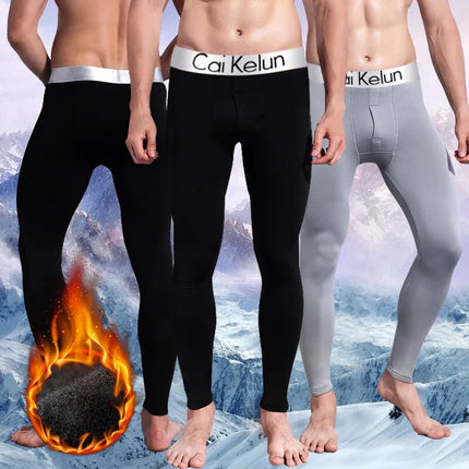 2025 New Men's Tight Sports Pants Slim Pants Autumn Winter Thermal Trousers Plush High Stretch Quick Drying Compression Trousers