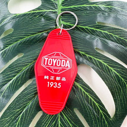 Japanese Retro Camping Style Toyoda Keychain Toyota Trend Fuji Subaru Car Interior Decoration Plate Pendant Keychain