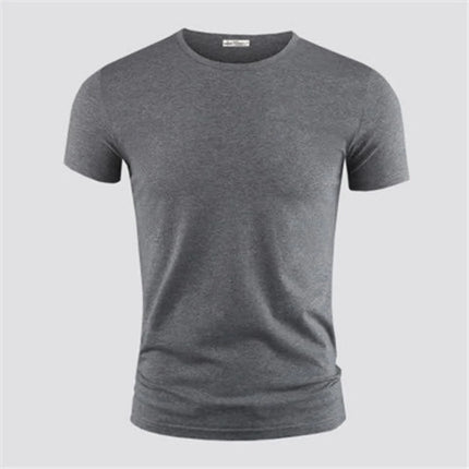 2026 Men's T Shirt Pure Color V Collar Short Sleeved Tops Tees Men T-Shirt Black Tights Man T-Shirts Fitness For Male Clothes