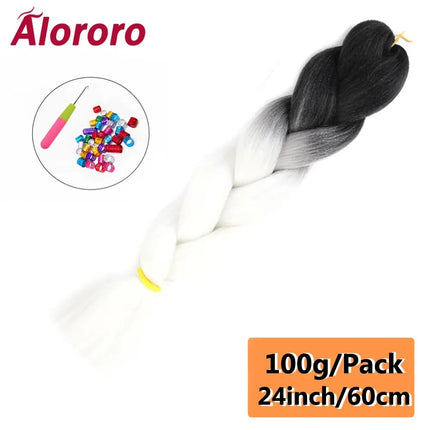 24 Inch Jumbo Braids for Hair Extensions Purple Synthetic Braiding Hair Accessories 100G/Pack Women DIY Hair for Crochet Braid