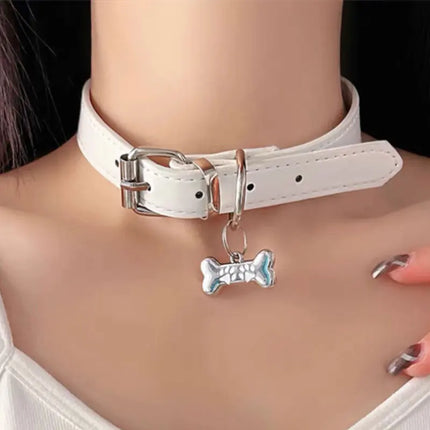 leather sex toys spicy girl Bone Cat Claw Pendant choker collar punk collarbone chain cosplay lingerie accessories sex suit 18+