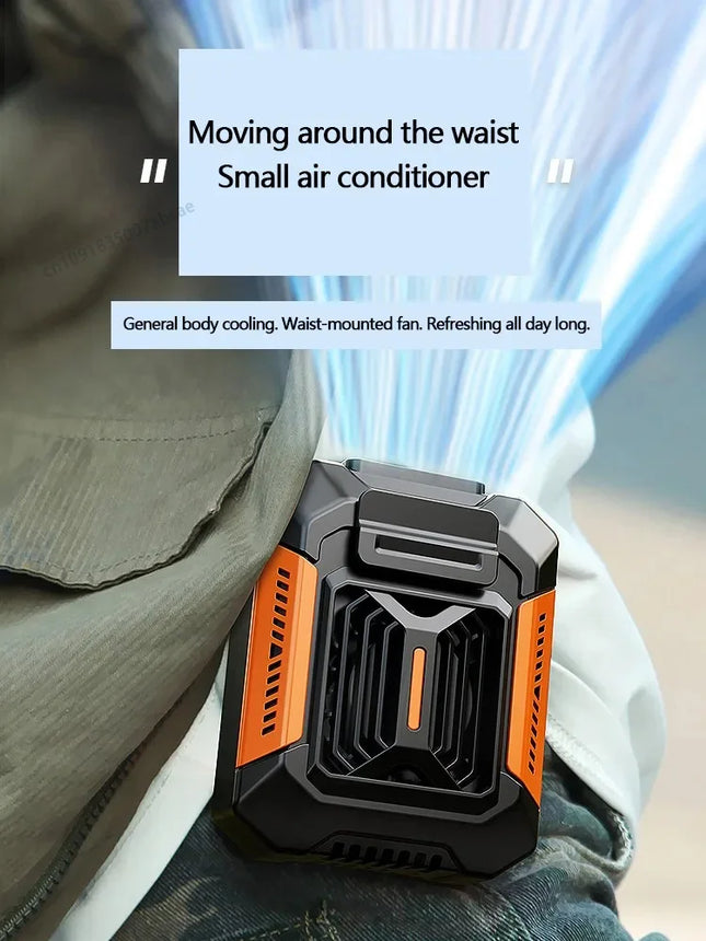 HOMFISH Personal Belt Clip Fan Portable Power Bank Flashlight Wearable Fan Hanging Neck Fan for Outdoor Work Hiking Camping